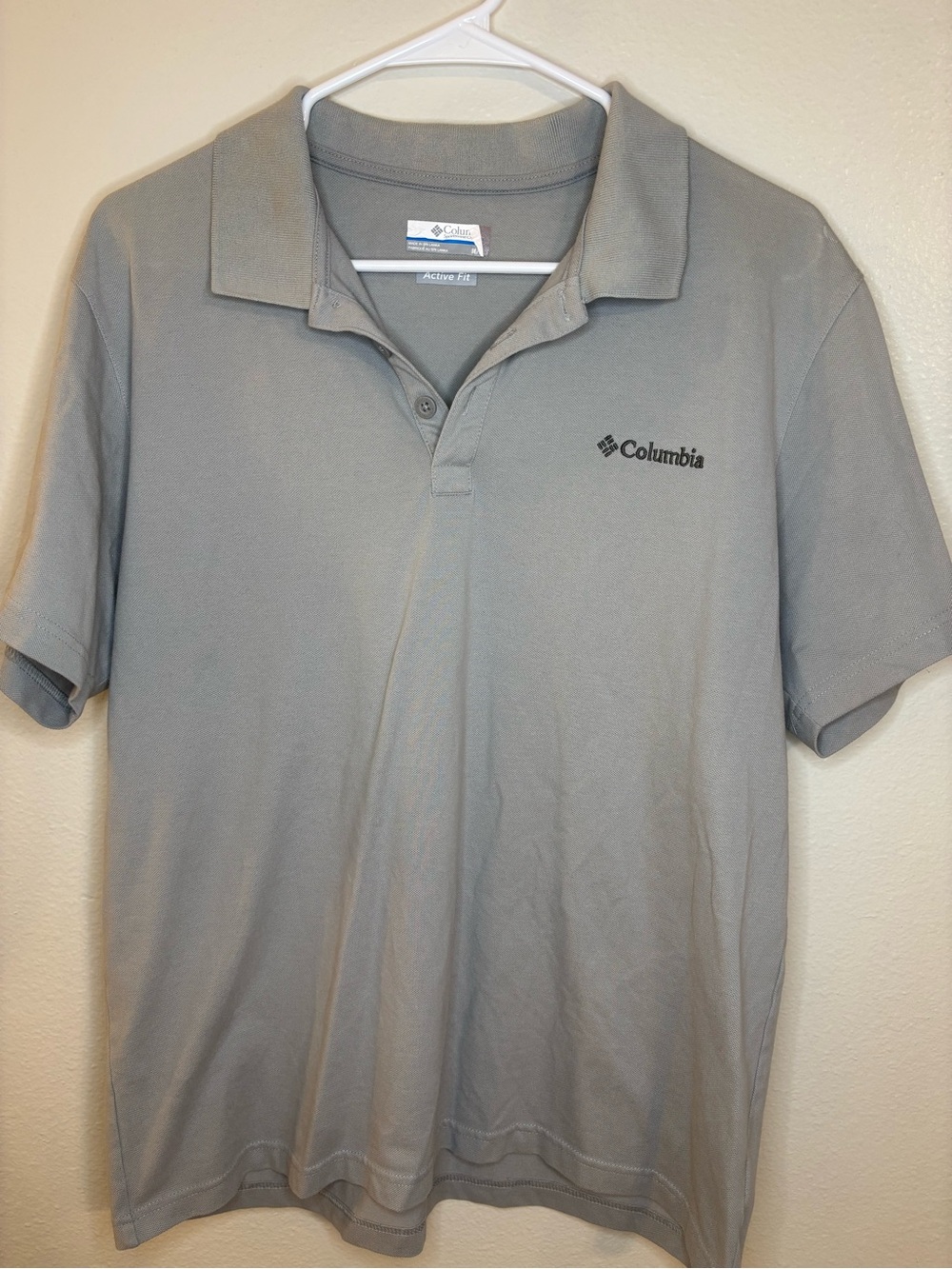 Columbia Active Fit Polo Shirt Men Medium Gray Short Sleeve Golf Casual